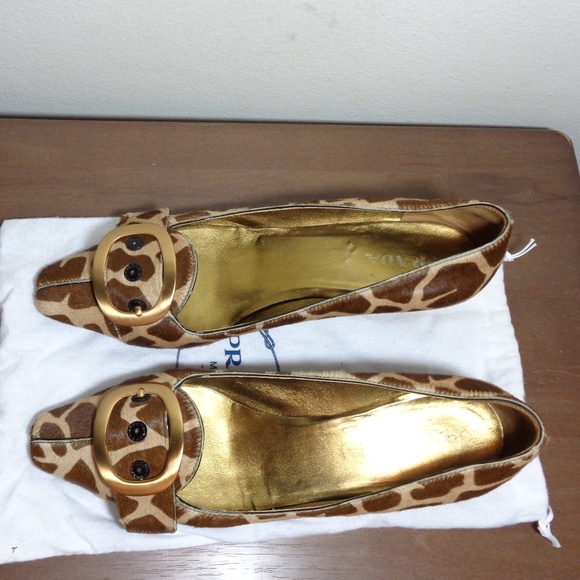 Prada Giraffe Print Calf Hair Heels w/Extras RARE - Picture 6 of 8